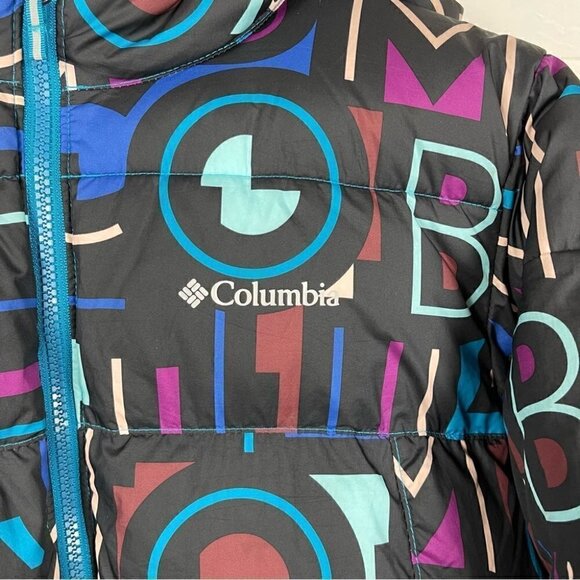 Columbia Girl's Ski Jacket puffer parka multi color omni heat coat black size l - Picture 9 of 13